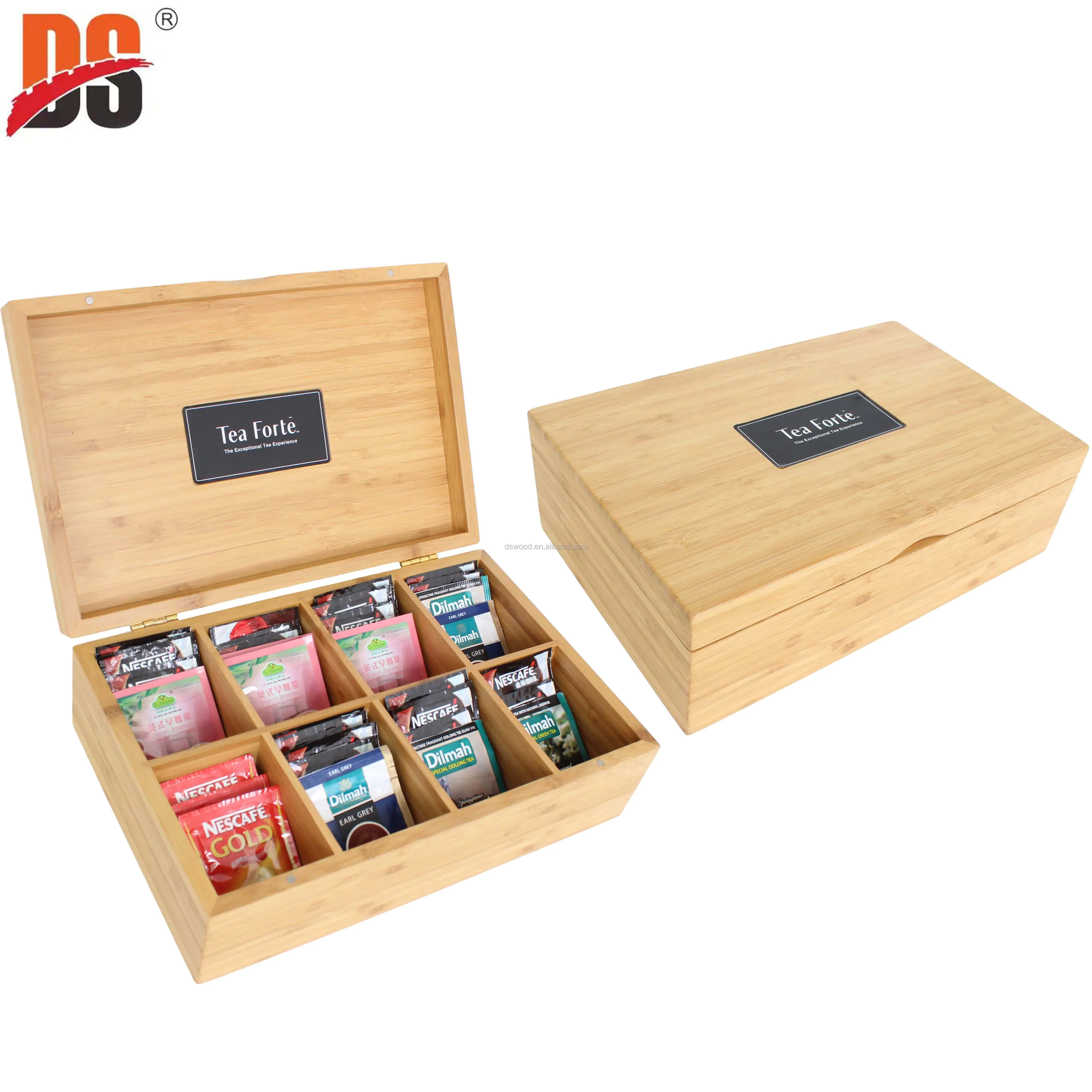 Bamboo Wooden Tea Box Tea Bags Storage Box