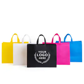 Venta al por mayor Bolsas de compras portátiles Reutilizables Eco Friendly Bolsas no tejidas Logotipo personalizado Tela Bolsa de compras no tejida