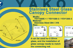 Glass Canopy Fittings from Yako Hardware