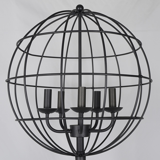 5-Light Metal Wire Cage Floor Lamp