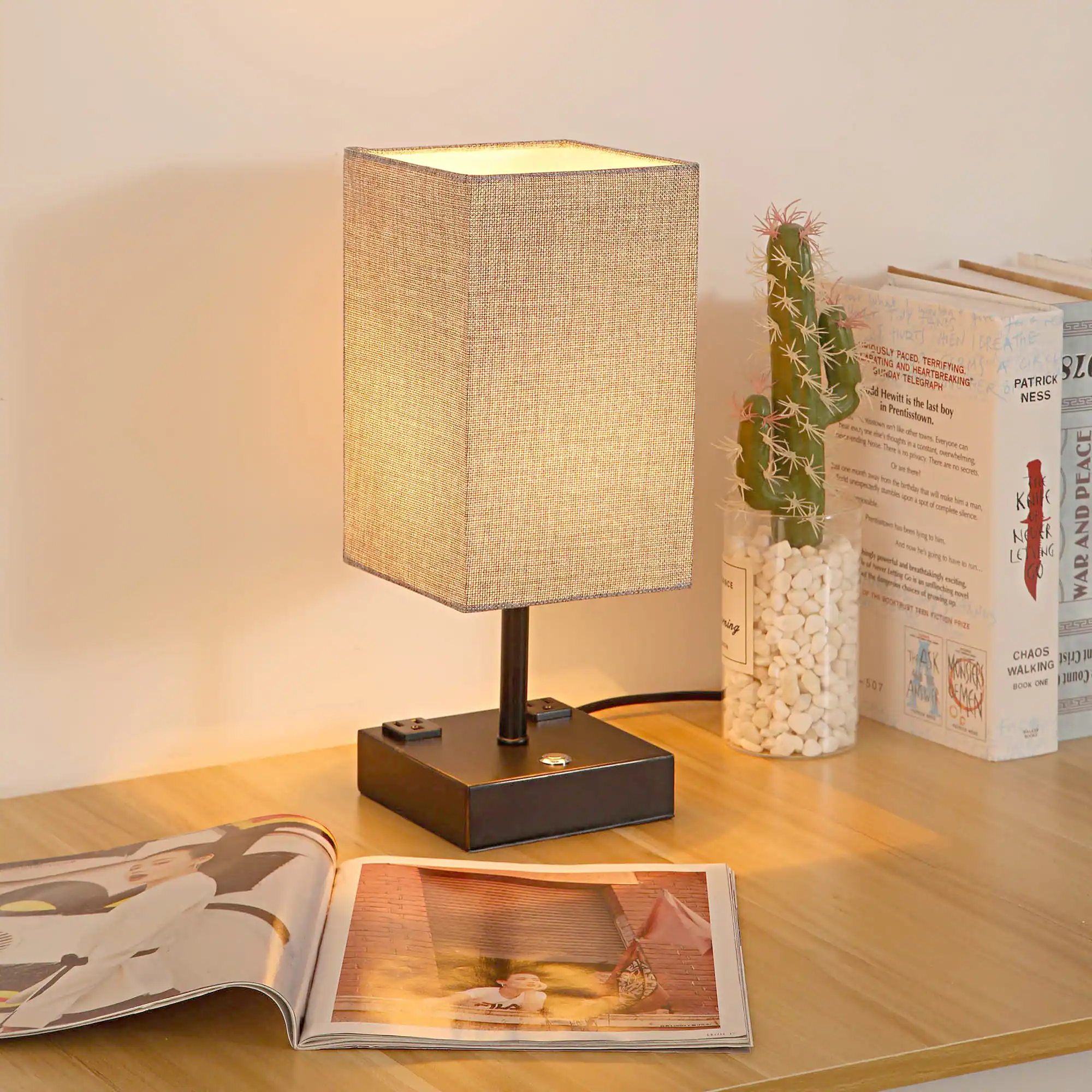 Table Lamp With Usb Charging Port And Outlet redefines convenience