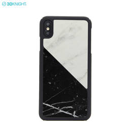 New Arrival Black and White Real Marble PC Phone Case for iPhone XS MAX