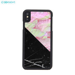 Custom Luxury Real Marble Seashell Hard Cover Phone Case For iPhone XS MAX