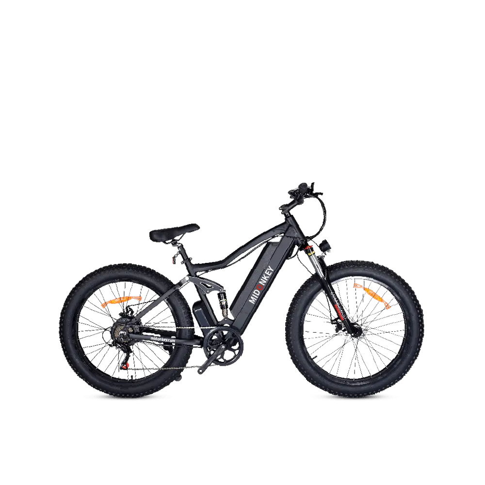 MountShatter 26 tum 500W Full Suspension Fat Tire Offroad Long Range Vuxna E Bike Mountain Bike