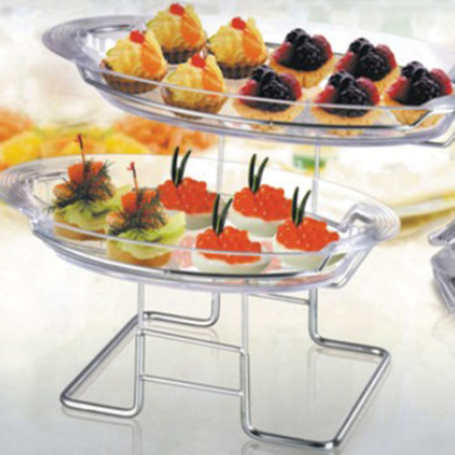 2-Tier Blossom Dessert Tray, cake stand wedding plastic tray