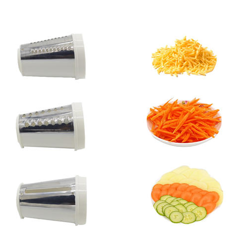  3 Blades Manual Vegetable Slicer Rotary Cheese Grater drums Cheese Shredder