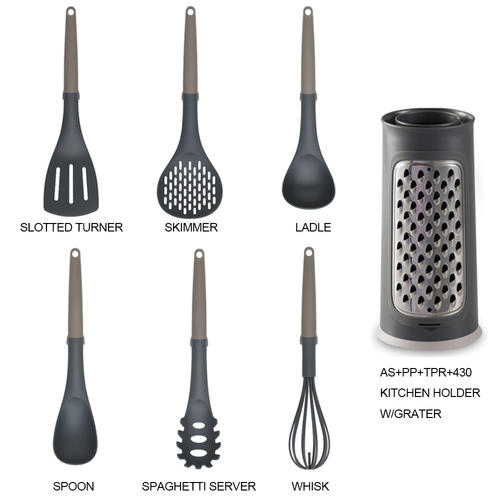 7 pcs Rotating Nylon cooking utensil set kitchen cookware set 