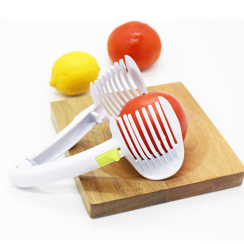Multifunctional Handheld Tomato Slicer Holder Fruit Vegetable Round Cutter