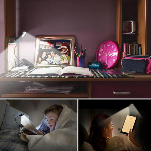 Rechargeable 4 LED Book Light Clip On LED Reading Lamp