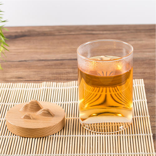 Bamboo Lid Glass Tea Cup,Glass Mug with a lid,Water Cup,Coffee Cup