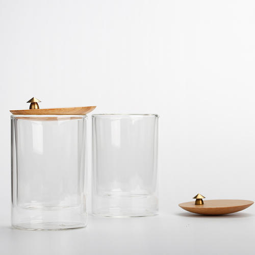Glass Tea Cup with a Bamboo Lid ,Glass Mug, Water Cup,Coffee Cup