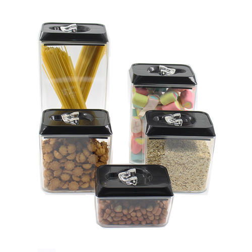 5 Piece Airtight Acrylic Canister Set Food Storage Container