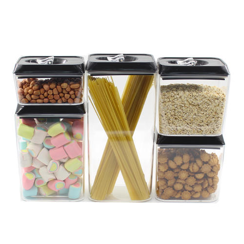 5 Piece Airtight Acrylic Canister Set Food Storage Container