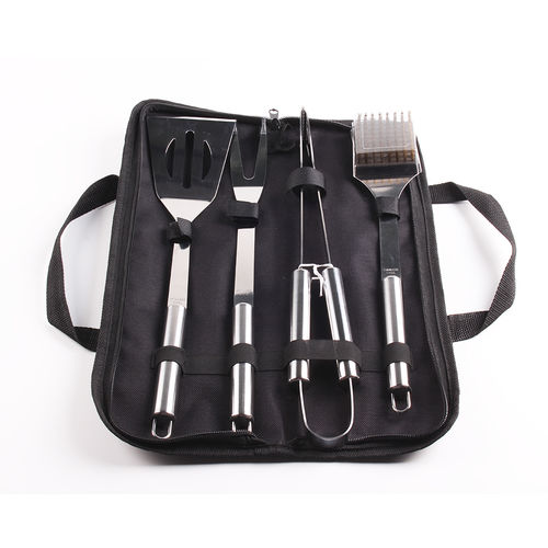 4 Piece Stainless Steel BBQ Grill Tools Set Barbecue Accessories