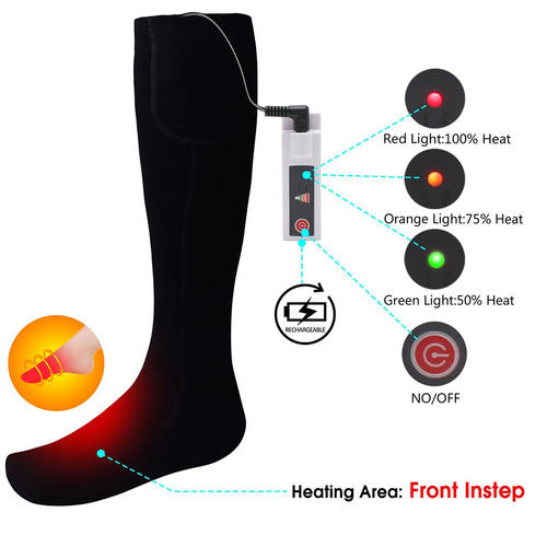 Rechargeable Battery Electric Heated Socks for Cold Feet
