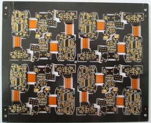 fab 12L rigid-flex printed circuit board black gold-thickness2um 3-3mil 