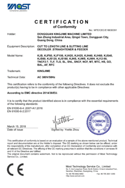 The latest CE(MTE) certificate