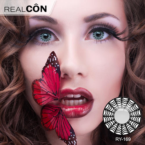 Realcon بالجملة أزياء العدسات اللاصقة الملونة العنكبوت عدسة المورد