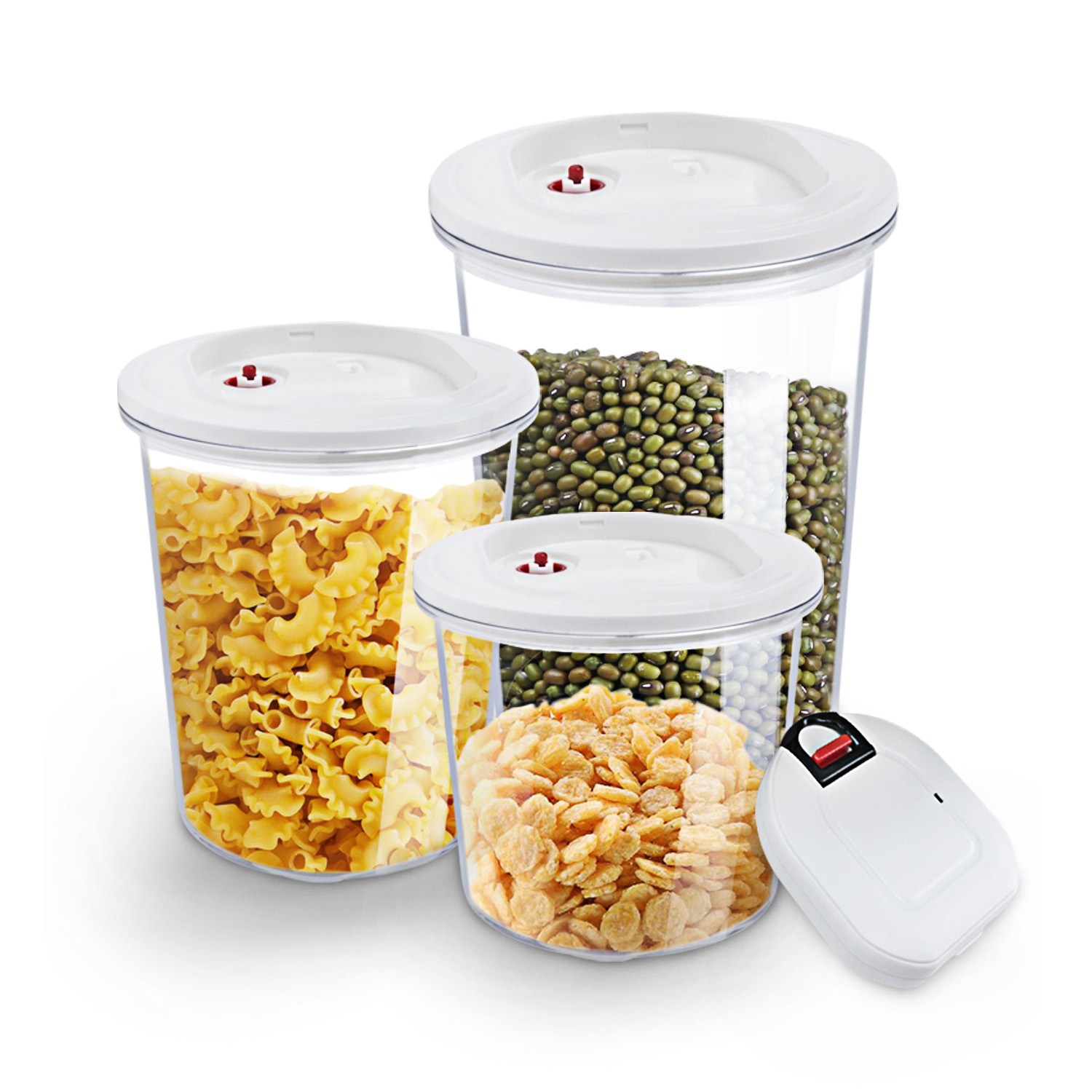 Food Storage Container Set With Automatic Vacuum Pump