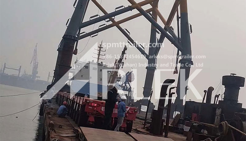 More than 1000 tons wind power plant steel structure is transported by our SPMT system