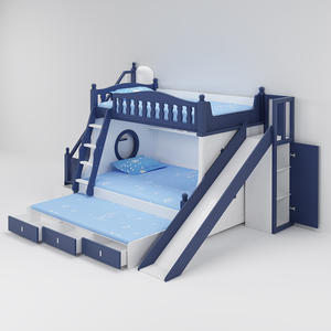 Hot Sale Kids Bunk Bed With Slide Bedroom Furniture Bed Set
