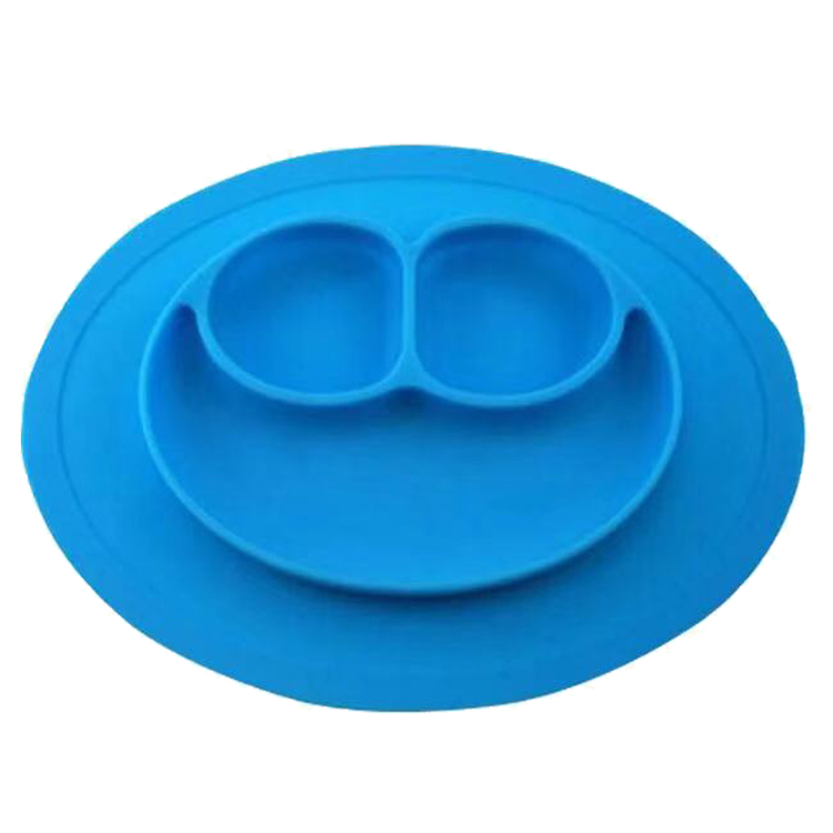 OEM unbreakable silicone divided plates spend less time cleaning after meals 