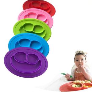 OEM Unbreakable Silicone Divided Plates Spend Less Time Cleaning After Meals 