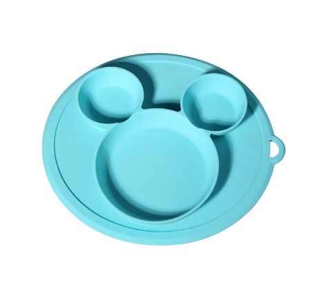 Wholesale BPA Free mickey silicone plates easily wipe clean
