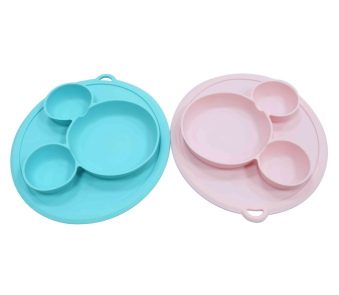 Wholesale BPA Free mickey silicone plates easily wipe clean