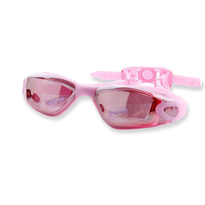 Fashion pink colour OEM customized professional silicone swimming glasses for adult googles