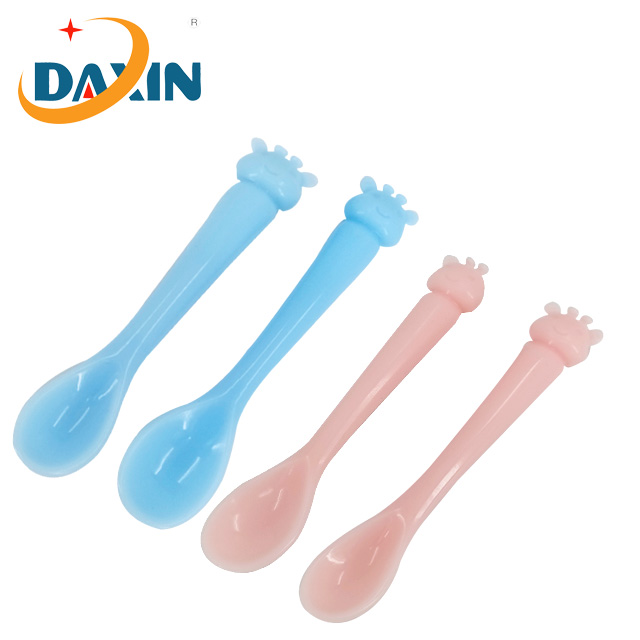 BPA free food grade silicone cartoon baby training eating spoon for babies toddler 