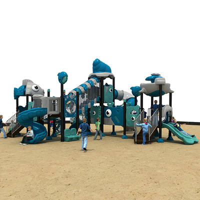 big plastic slides Ocean Theme outdoor playground HS18103W-O 