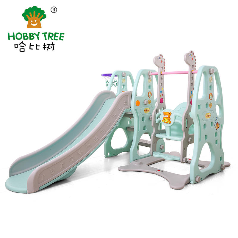 Hot selling kids plastic slide and swing 