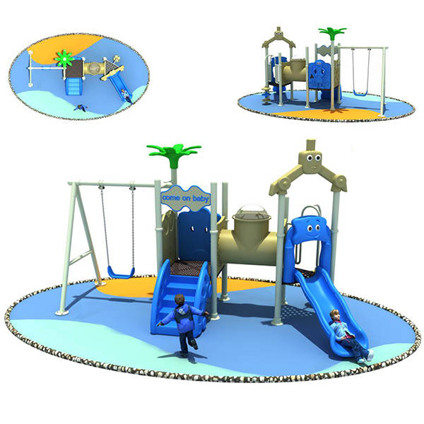 Outdoor Playground Slide and Swing