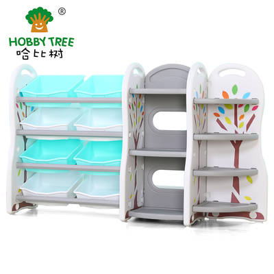 Indoor plastic small Kids bookshelf and toy cabinet for wholesale