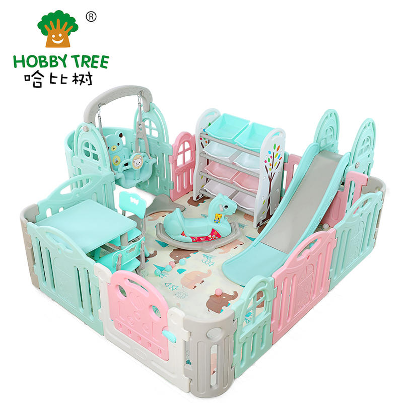 New mini plastic indoor playground with kids slide and swing set for kids