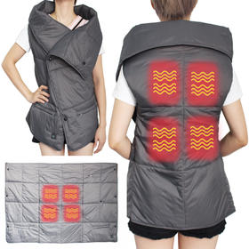 Cozy Quilted Fleece Battery Powered Vest Heated Blanket for Daily Use