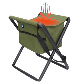 Camo Heated Folding Hunting Stool with Storage Pouch