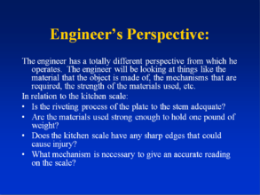 Engineer’s Perspective