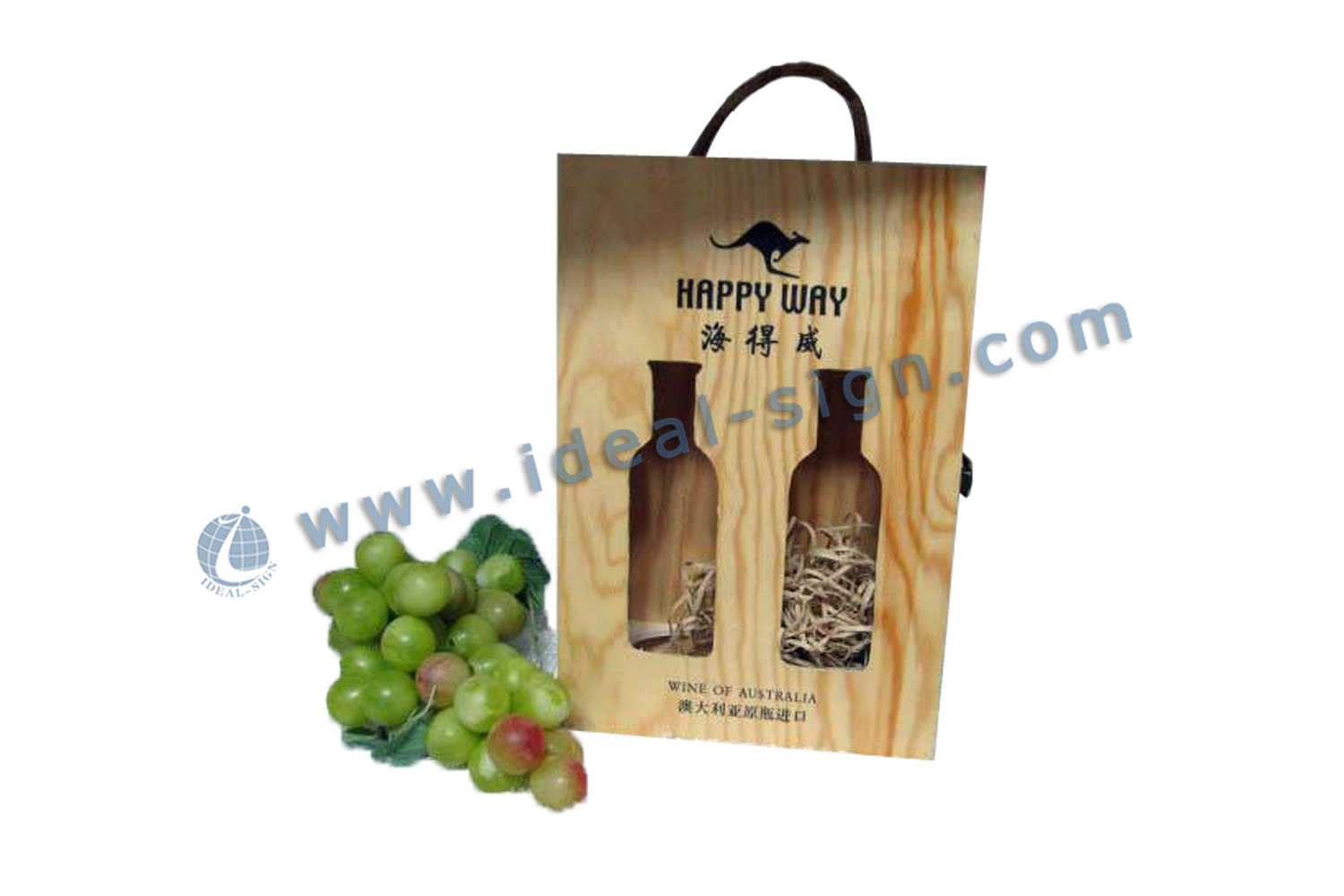 Boîte cadeau d’emballage de vin en bois de pin évidé