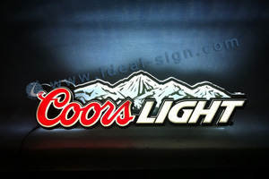 Coors Light indoor light sign