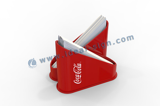 Display del menu Coca Cola con porta tovaglioli