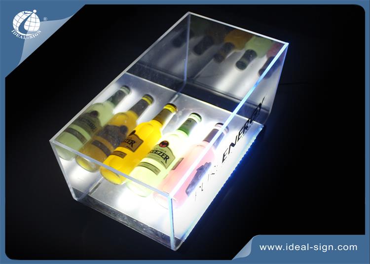 Acrylic LED Illuminated Ice Buckets Rectangular For Party 405*210*210Hmm
