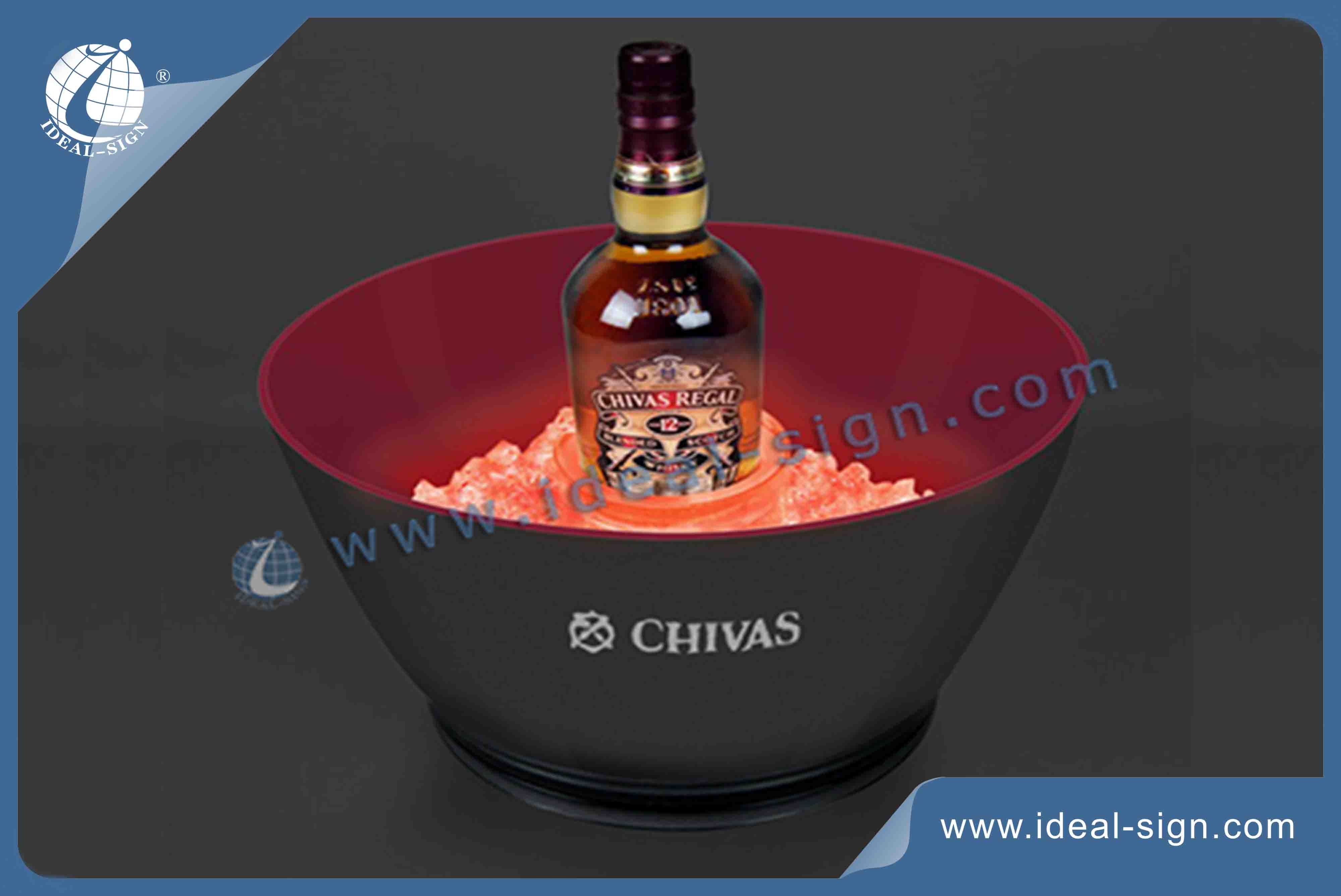 Customized LED Lighted Ice Bucket for Wine for Advertising and Brand Promotion