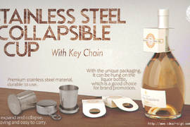 Stainless Steel Collapsible Cup With Key Chain