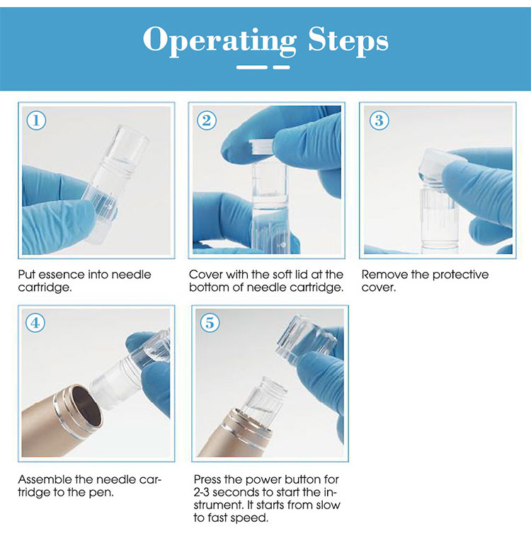 Konmison M1 Wireless Nano Hydra Micro-needle Pen - Operating Steps