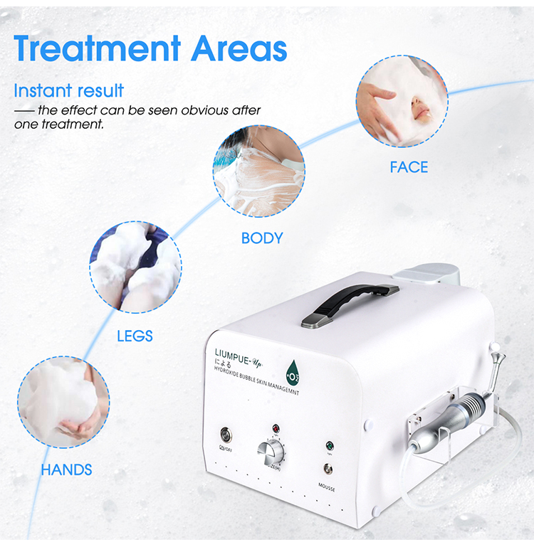 Oxyhydrogen Bubble Whitening Skin Care Ozone Cleaning Machine - Treatment Areas