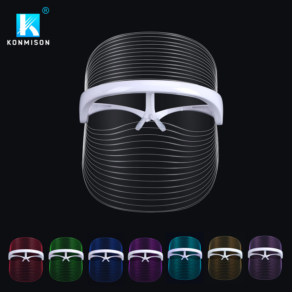 SC892 Transparent Rechargeable 7-Color LED Photon Therapy Facial Beauty Mask