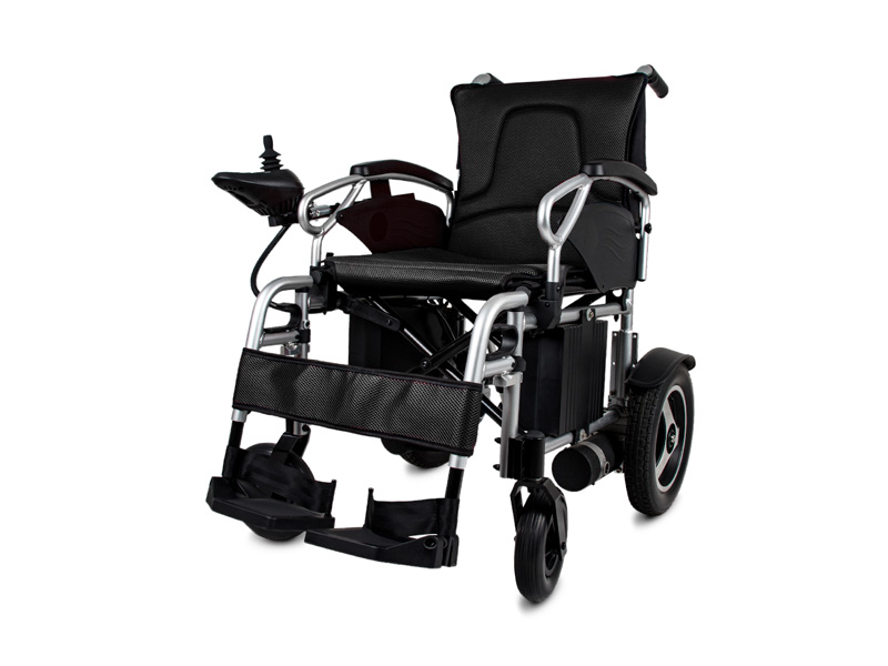 How is the foldable electric wheelchair charged?
