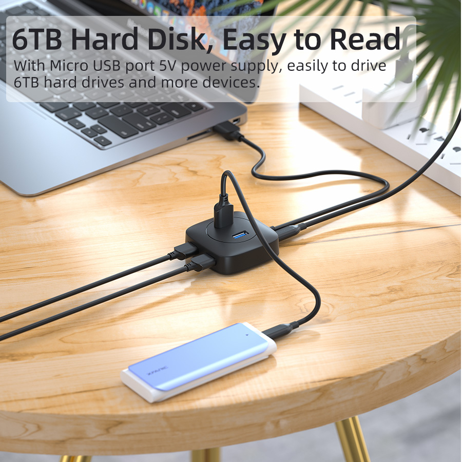 4 Port USB 3.0 Hub with Micro USB Charging